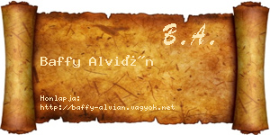 Baffy Alvián névjegykártya